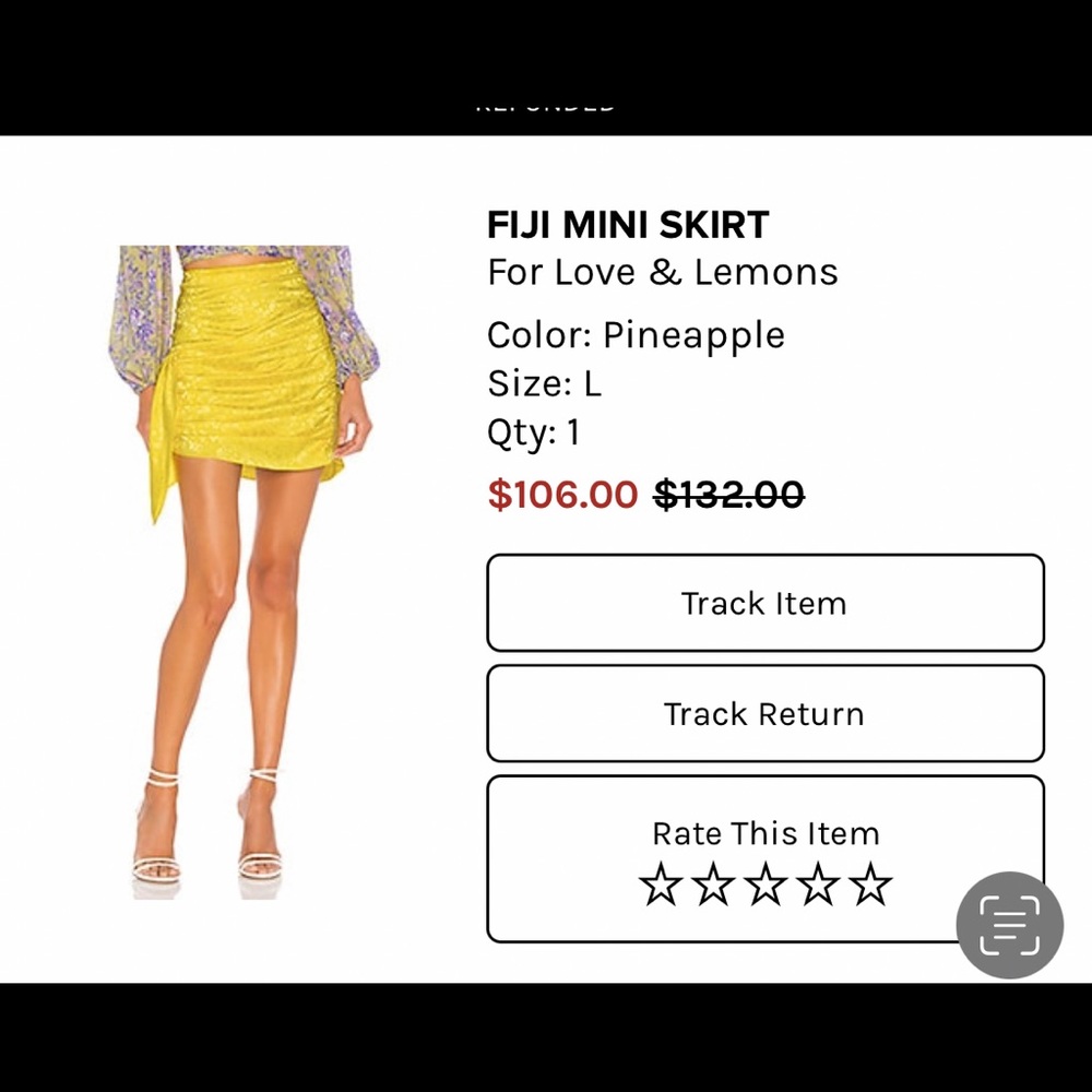 dakota crop top for love and lemons size M and Fiji mini skit size L